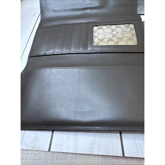 Vintage Coach Soho Trifold Brown Leather Wallet, Removable Checkbook 8x5” VGUC - Picture 9 of 12